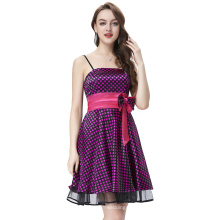 Starzz 2016 Sexy Spaghetti Straps Polka Dots Satin Cocktail Dress ST000087-2